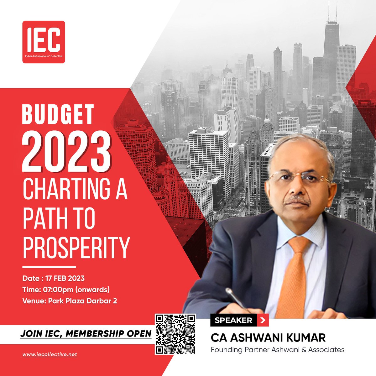 IEC_Org's tweet photo. 17 Feb

Indian Entrepreneurs' Collective brings you an excellent opportunity to gain insights into the budget 2023 and understand how it will impact the future of organization and industry.

Ashwani Kumar a leading expert in the field to share his thoughts and answer questions. https://t.co/acfUBI4hqy