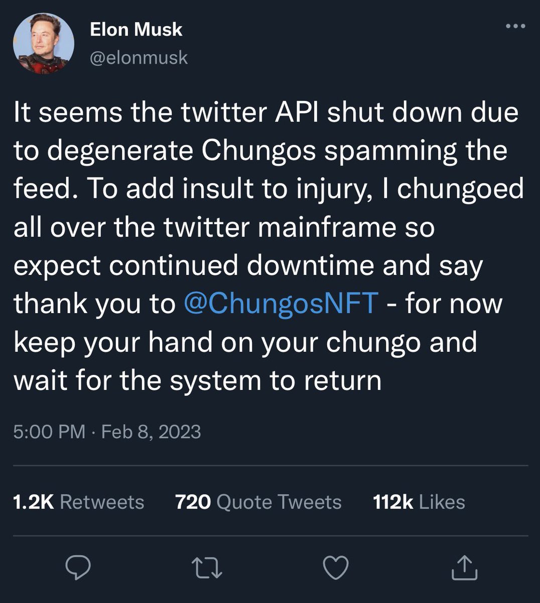 <a href="/ChungosNFT/">Chungos</a> elon confirmation that Chungos broke twitter