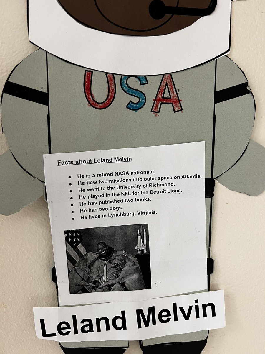 emcclungGES's tweet photo. We have had fun in Kindergarten this week learning all about @Astro_Flow for #BlackHistoryMonth  @glndschools @GES_lions https://t.co/dn1Aon6g40