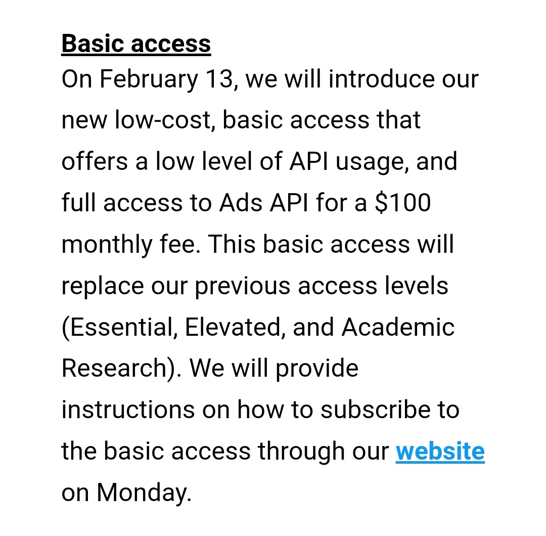 GiulioRossetti's tweet photo. Twitter Academic Research API will be cancelled.

Not only we will have to pay to access contents generated by Twitter users (not by the platform) but also to produce scientific results (not commercial ones) which the same company might benefit from!

I'm speechless. https://t.co/z60Ok4lQHl