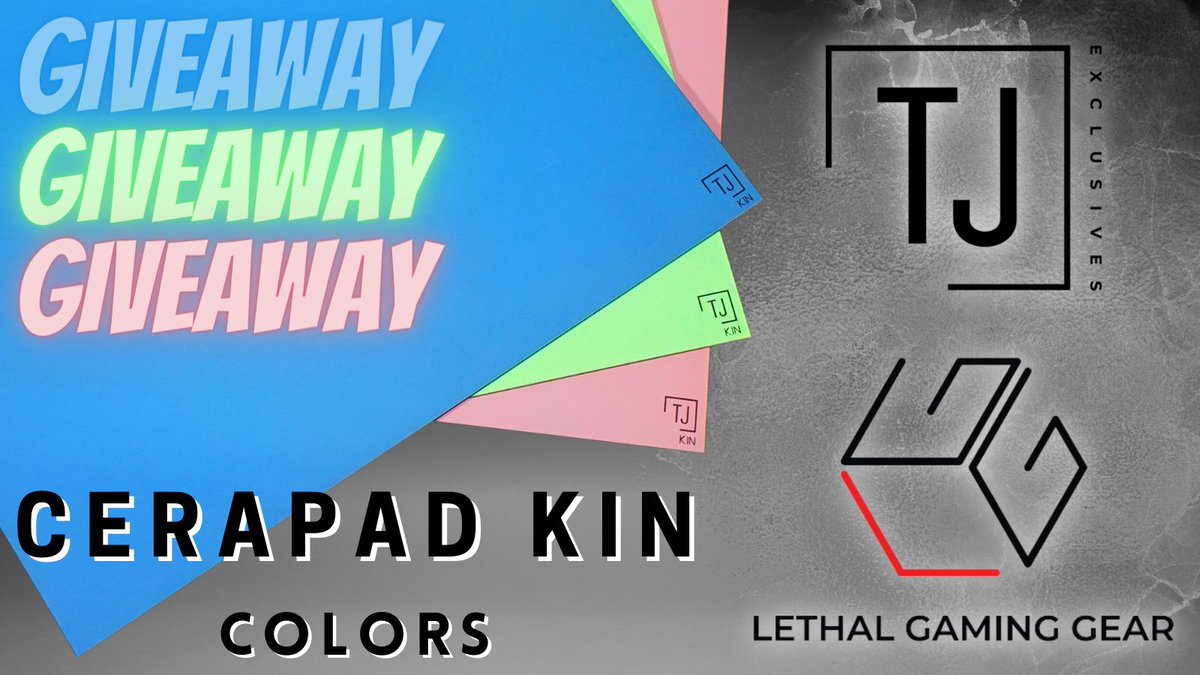 lethaldotgg's tweet photo. GIVEAWAY TIME
For our growing relationship, We are doing a 3 pad giveaway 1 in each new color

1st place gets 1st color pick
2nd place gets 2nd  pick
3rd place gets last color

To enter
Follow 
@TjExclusives
 &amp;
@LethalGamingGr
 
Like &amp; Retweet
Tag 2 friends

Worldwide
Ends Monday https://t.co/kIBGuWaWEc