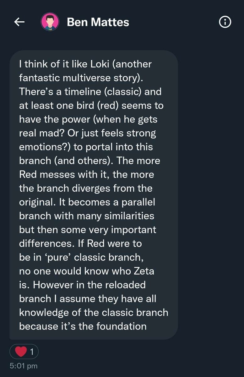 angry_facts's tweet photo. Fact #2911: According to Ben Mattes, Angry Birds Reloaded is a seperate timeline that splits off of the Classic timeline due to the events RC:AB trailer messing up the continuum. (Also says TABM2 content in classic verse games not being canon, Good.) https://t.co/aGjKNwsdrP