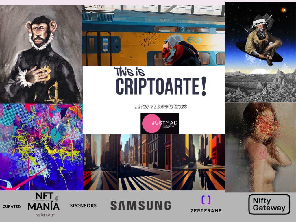 ⁦<a href="/camaraabierta/">Cámara abierta</a>⁩ del 22 al 26 febrero en ⁦<a href="/justfairs/">JUST Contemporary Art Fairs</a>⁩ organizamos la Expo de criptoarte más completa realizada en una feria de arte contemporáneo española, un homenaje a pioneros españoles e hispanoamericanos como ⁦<a href="/javierarres/">Javier Arrés</a>⁩ ⁦<a href="/Limbo_Mask/">Limbo Mask 🏴‍☠️</a>⁩