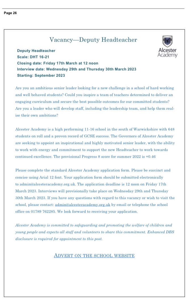 Please retweet. We are recruiting some more amazing staff <a href="/AlcesterAcademy/">Alcester Academy</a> come and join a fabulous team