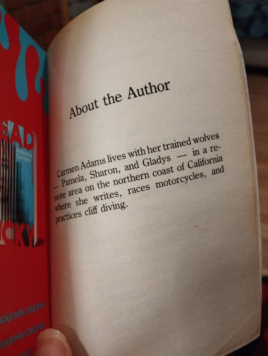 AndreinaCordani's tweet photo. Authors: no matter how cool you think your author bio is, it's not as cool as Point Horror author Carmen Adams'. https://t.co/QWBZuV9NMK