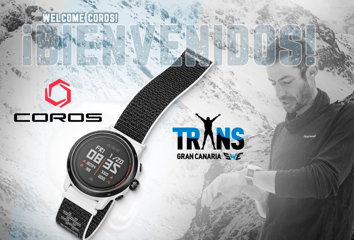 TransGC's tweet photo. 🔥🔛 ¡La marca COROS renueva como reloj oficial de la #Transgrancanaria SWE! 🙌🏻

La compañía presentará en la #TrailZone su nuevo modelo exclusivo APEX 2 Pro diseñado por @kilianj 🏃🏻‍♂️⛰

Welcome @corosesp ! https://t.co/Nncv0xNzYT