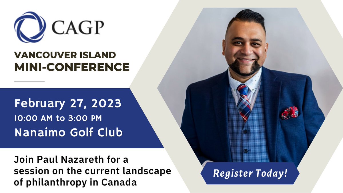 REGISTRATION EXTENSION! ⏰ Register by February 20 for this CAGP Mini-Conference in #Nanaimo on Feb 27!

Speakers include <a href="/CAGP_ACPDP/">Canadian Association of Gift Planners</a> National's Paul Nazareth. Join us for quality educational sessions and a networking lunch! lnkd.in/gziffuGh

<a href="/UinvitedU/">Paul Nazareth</a>
