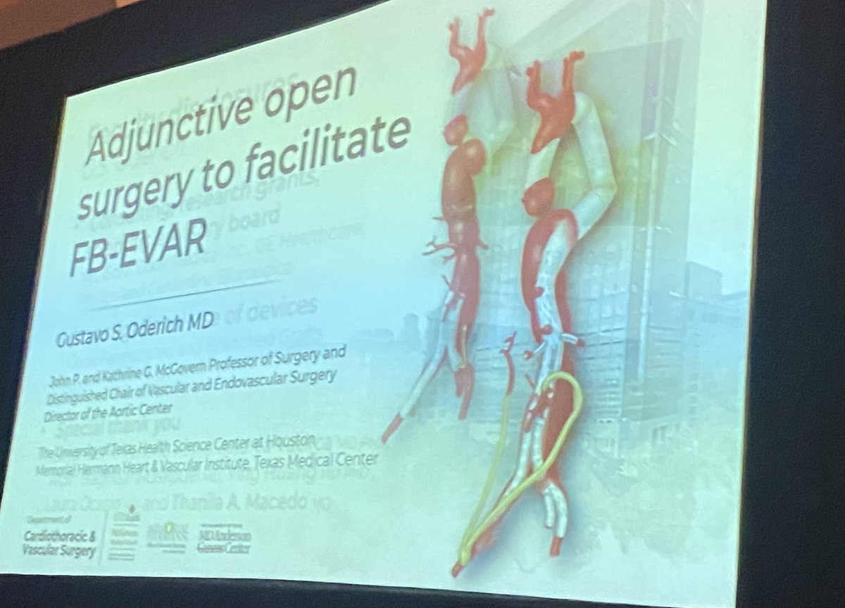 VascularNews's tweet photo. Here Dr Gustavo Oderich highlights the importance of open surgery to facilitate #FEVAR + #BEVAR. #CriticalIssuesAmerica https://t.co/An14NlCdLy