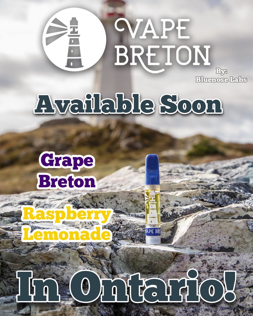 ATTENTION ONTARIO!!!

The crew at Bluenose Labs are very pleased to announce that two of our top selling Vape Breton vapes, Grape Breton &amp; Raspberry Lemonade, will be soon be available at the OCS!!!

#ontario #ocs #vapebreton #novascotia #capebreton #eastcoast #headingwest
