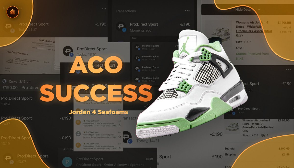 SoleHub (@solehubio) on Twitter photo Members had their success served on a platter with our free ACO yesterday.
While we secured pairs, they could sit back, relax and watch the charges come in! 🥳
Missed out on the Seafoams? Join through the link in our bio to join the crew 😄 Members had their success served on a platter with our free ACO yesterday.
While we secured pairs, they could sit back, relax and watch the charges come in! 🥳
Missed out on the Seafoams? Join through the link in our bio to join the crew 😄