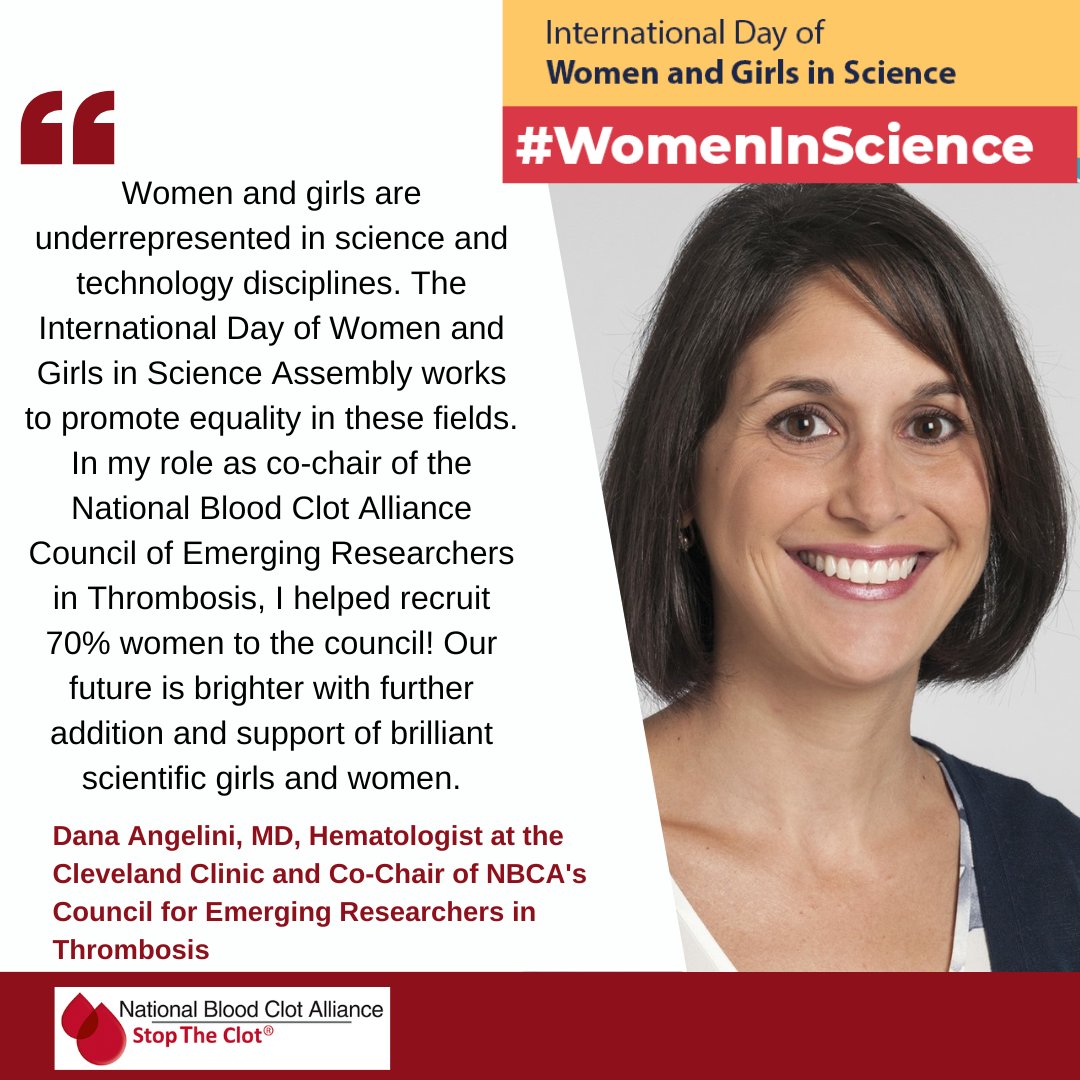 NBCA (@stoptheclot) on Twitter photo Globally only 30% of researchers are women vs 70% of NBCA’s Council of Emerging Researchers in Thrombosis. Bravo to <a href="/dangeliniMD/">Dana Angelini</a> & <a href="/rushadpatell/">Rushad Patell</a> for helping close the #gendergap! stoptheclot.org/council-of-eme…
#womenandgirlsinscience #stoptheclot <a href="/WomenScienceDay/">Women in Science Day</a> <a href="/ClevelandClinic/">Cleveland Clinic</a> Globally only 30% of researchers are women vs 70% of NBCA’s Council of Emerging Researchers in Thrombosis. Bravo to <a href="/dangeliniMD/">Dana Angelini</a> & <a href="/rushadpatell/">Rushad Patell</a> for helping close the #gendergap! stoptheclot.org/council-of-eme…
#womenandgirlsinscience #stoptheclot <a href="/WomenScienceDay/">Women in Science Day</a> <a href="/ClevelandClinic/">Cleveland Clinic</a>