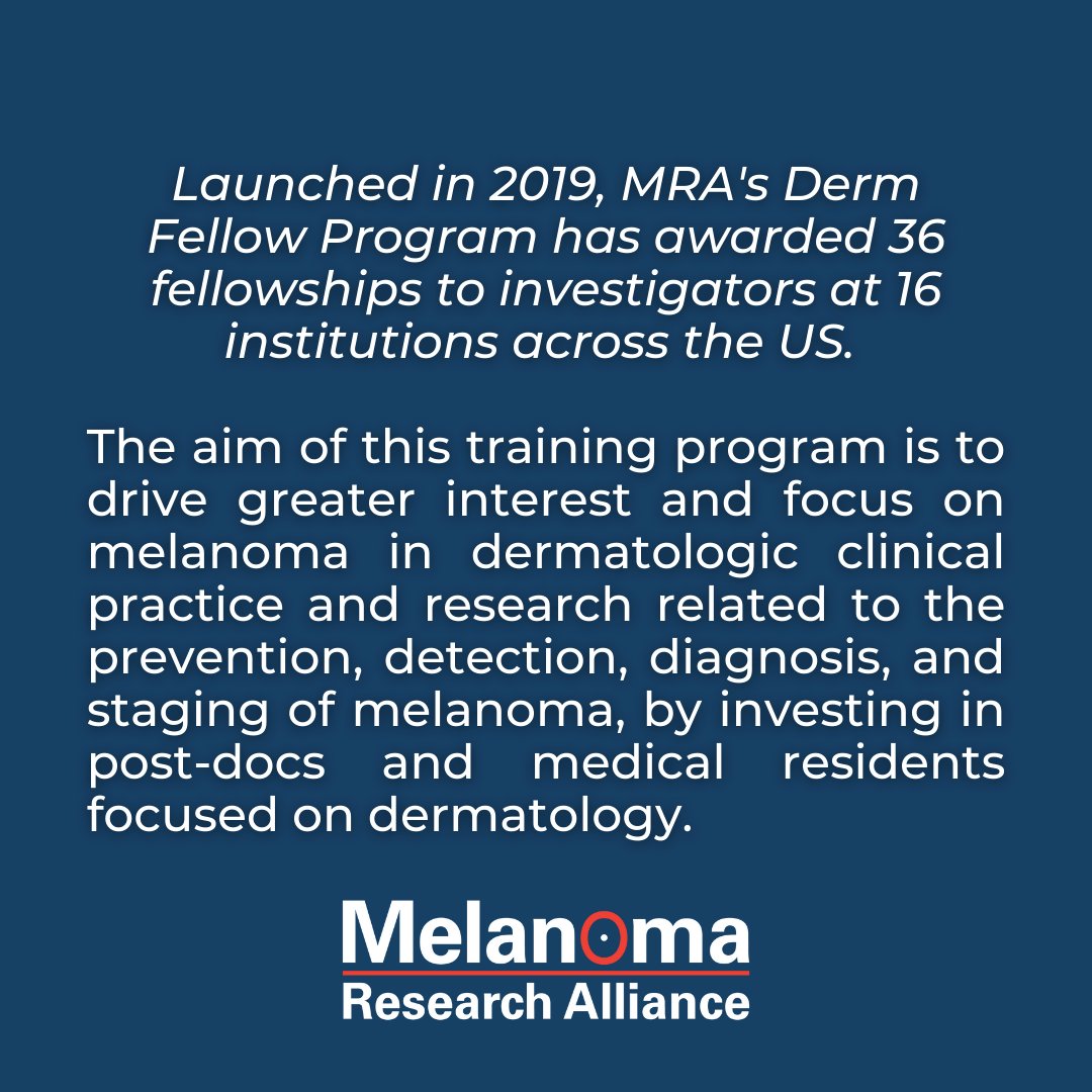 We are pleased to announce a call for applications to our Dermatology Fellowship Award Program and share that there will be an increase in the award amount to $50,000, over one year. 🔬🔬🔬

#melanoma #dermatology #dermtwitter CureMelanoma.org/DermRFP