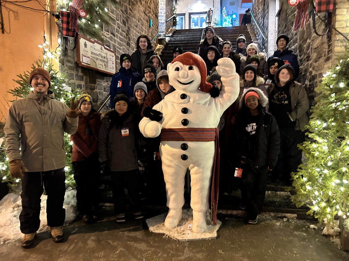 Thom students celebrate Carnaval with Bonhomme! #Regpublicschools #eftours #villedequebec