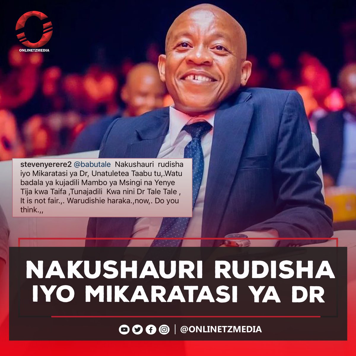 onlinetzmedia's tweet photo. #NEWS AMEANDIKA STEVE 👇👇👇👇
-
#babutale Nakushaurirudisha
iyo Mikaratasi ya Dr, Unatuletea Taabu tu, Watu
badala ya kujadili Mambo ya Msingi a Yenye Tija kwa Taifa ,Tunajadili Kwa nini Dr Tale Tale ,
It is not fair.,. Warudishie haraka., now,. Do you think., https://t.co/Qzvi9Qpmgv
