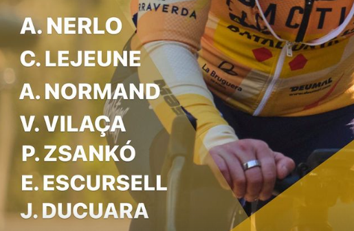 EsenciaCiclista's tweet photo. ✅ El equipo @massitactic confirma su alineación para la @Clasica_Almeria
➡️ @AurelaNerlo
➡️ Cécile Lejeune
➡️ Adèle Normand
➡️ Vera Vilaça
➡️ Petra Zsankó
➡️ Elisabet Escursell
➡️ Jennifer Ducuara
#EsenciaCiclista #MassiTactic https://t.co/o6v3hYBspm