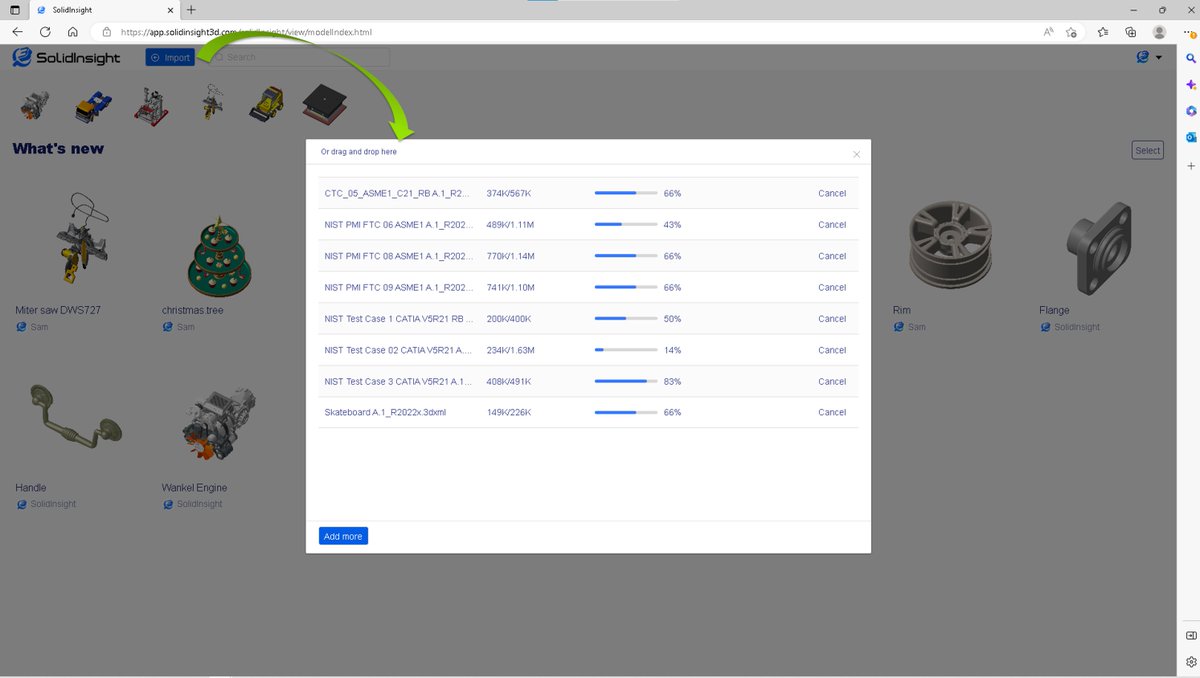 Import multiple designs on a browser from PC or Phone in the FREE #SolidInsight web portal.
solidinsight3d.com/ss?flag=twitter
Collaborate on designs without format worries.