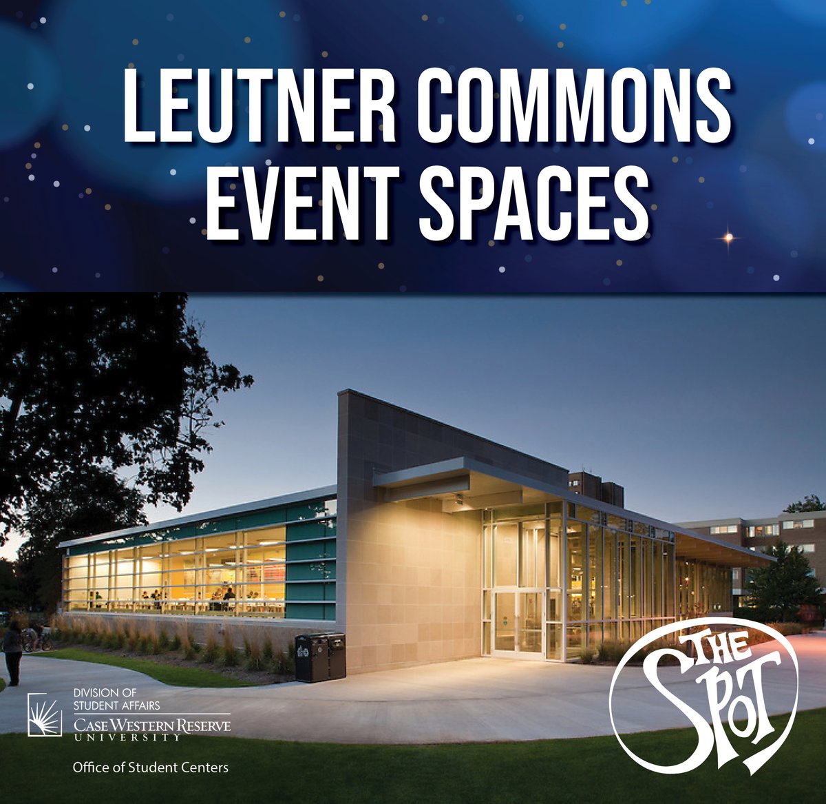 Student_Centers's tweet photo. Looking to host an event on the north side of CWRU campus? Check out these fun spaces, located in Leutner Commons to reserve for your next event! #CWRU #StudentCenters #event #venue #TheSpot https://t.co/HxDNrxbchc