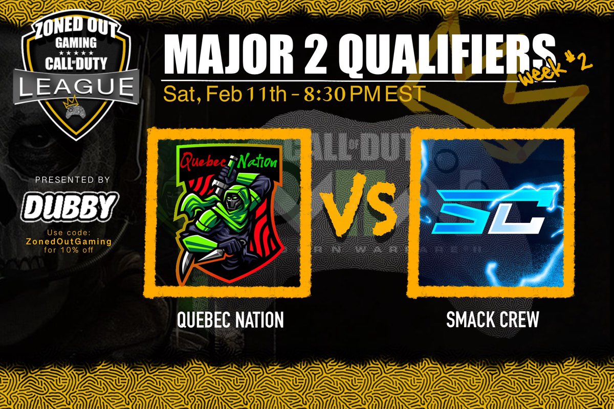 ZonedOutGaming's tweet photo. Remaining #ZGL: Blood Money - Week 2 Matchups:
๐ฏ#AztecGaming vs #GMSeSports
๐ฏ#QuebecNation vs #SmackCrew
๐ฏ#RyzeNation vs #WolfpackGaming
.
.
.
#ZonedOutGaming #eSports #MW2 #CallofDuty #League #CDL2023
@CODReTweeters @tobypach @DubbyEnergy @MikeSmacks1718 @EsportsRyze_ https://t.co/BxcDYxWXSP