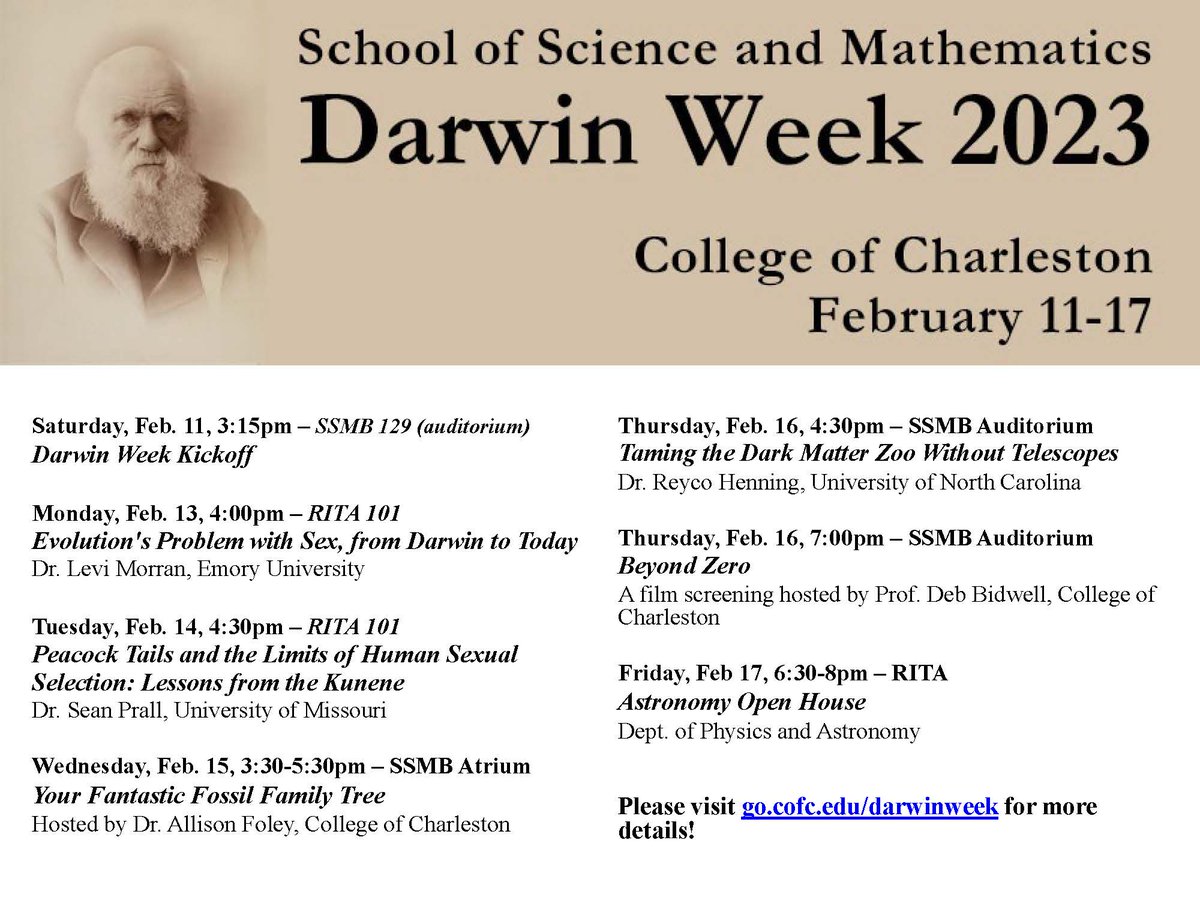 Darwin Week starts tomorrow! We have events planned each day next week with quite a few special guests! There will be more posts to come highlighting each event.