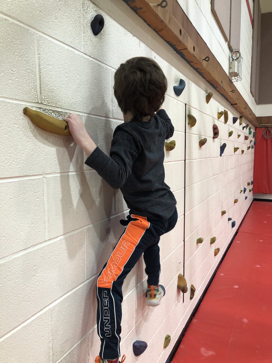 Climbing wall. I am strong and brave