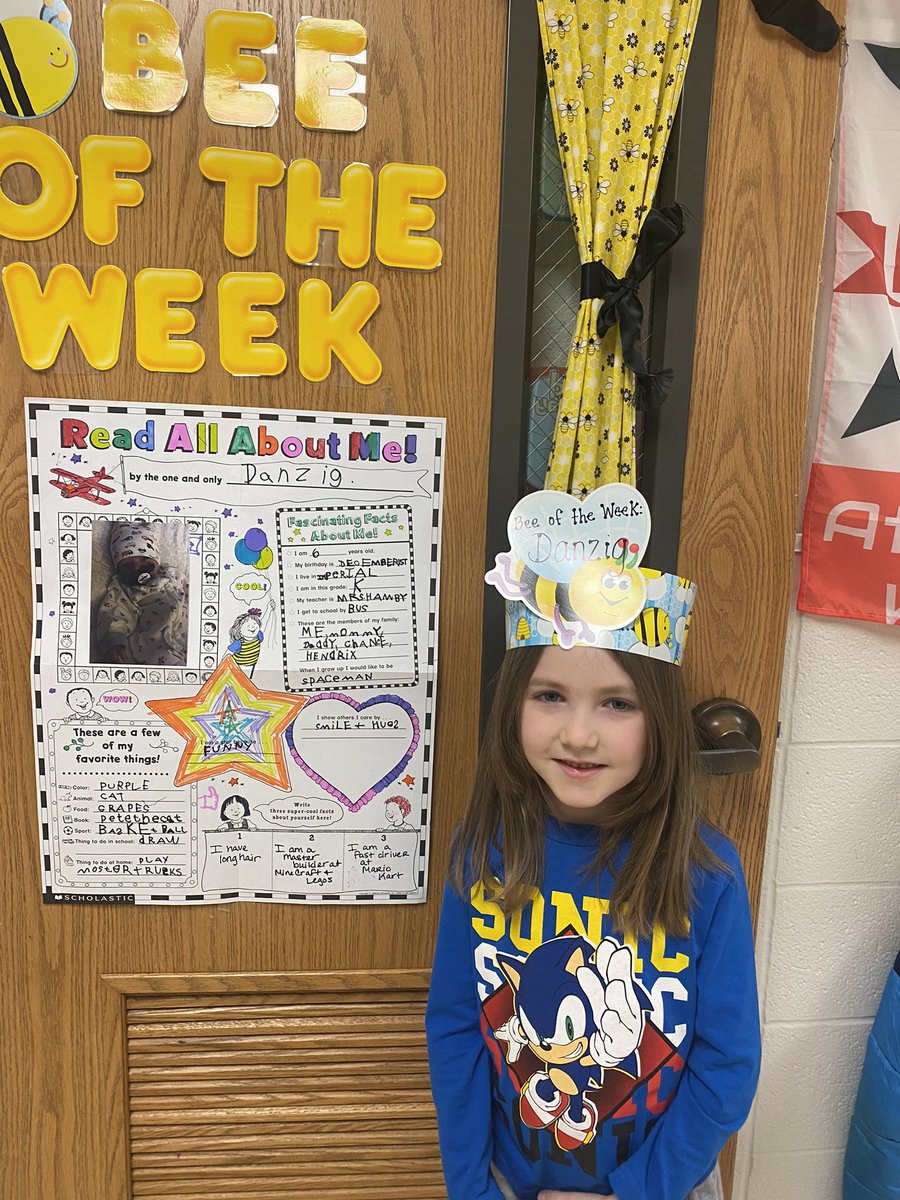 hadohamby's tweet photo. Bee of the Week is Danzig. Danzig loves to draw and is awesome at building with Legos. When he grows up, he wants to be a spaceman. https://t.co/gXNO1FiNDY