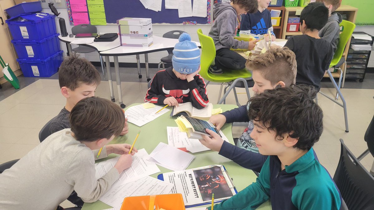 Friday book club meetings! Making final predictions for our Social Issues books, which will be finished up next week! #kipway <a href="/KipElem/">Kipling Elementary</a> #mccullochcorner