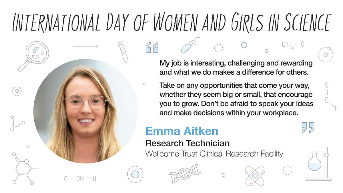 UoETechnicians's tweet photo. Emma has held a variey of technical roles, and has been a research technician at @EdinburghUni for 7 months.  She shares some advice for those interested in becoming a technician.  #womeninscienceday   #IDWGS2023 @TechsCommit @EdinUniMedicine  @cmvm_research https://t.co/WT7m5yYgd1