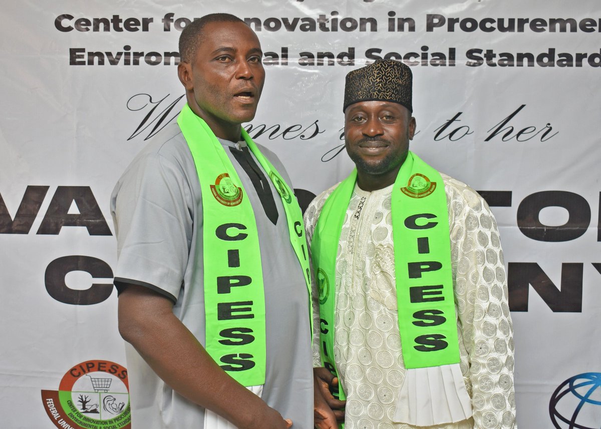 BenueRaamp's tweet photo. Francis Otse Ogori and Douglas Deisho Orafa, whom are both of the State Project Implementation Unit (SPIU) of Benue RAAMP, completed the Environmental Standards Short Course of The Centre for Innovation in Procurement, Environment and Social Standards (CIPESS) and graduated today https://t.co/qFFobyFQaQ