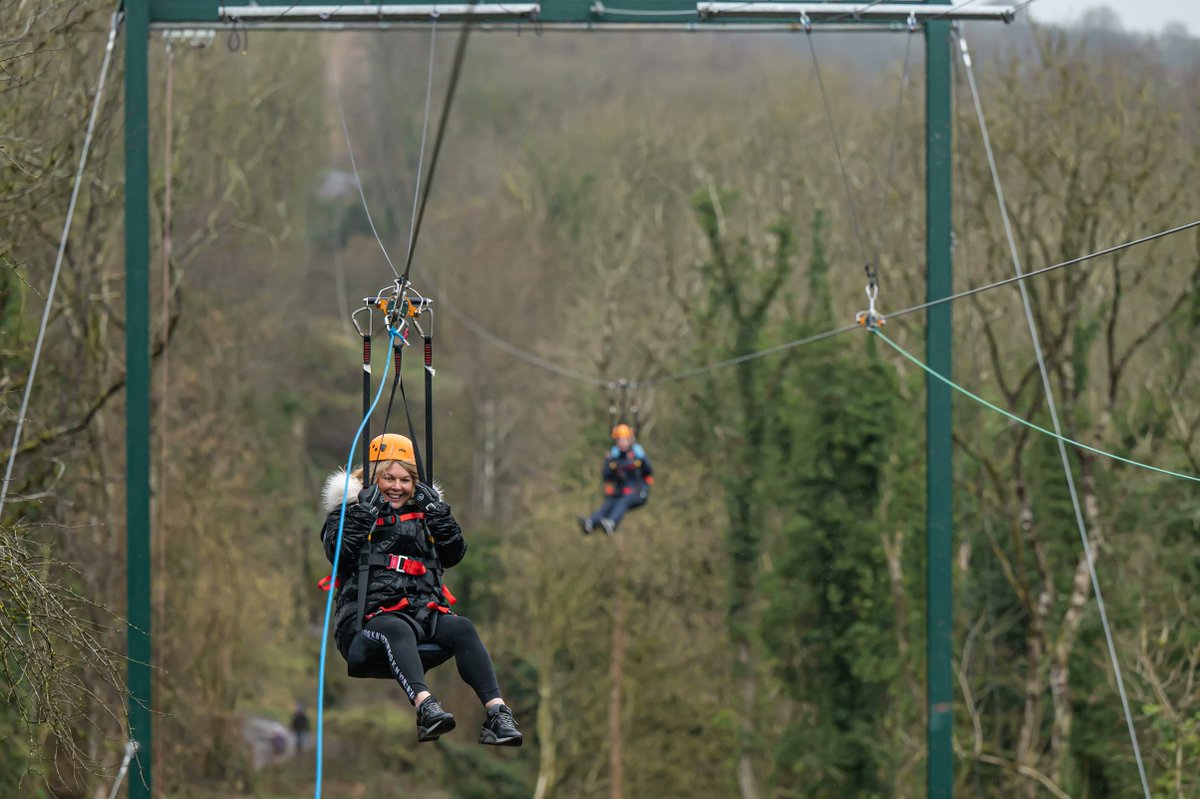 A lady very familiar with flights! Chair of WHS Board of Governors Mrs McCabe conquered the zip line. Please donate here buff.ly/3wHX9lf