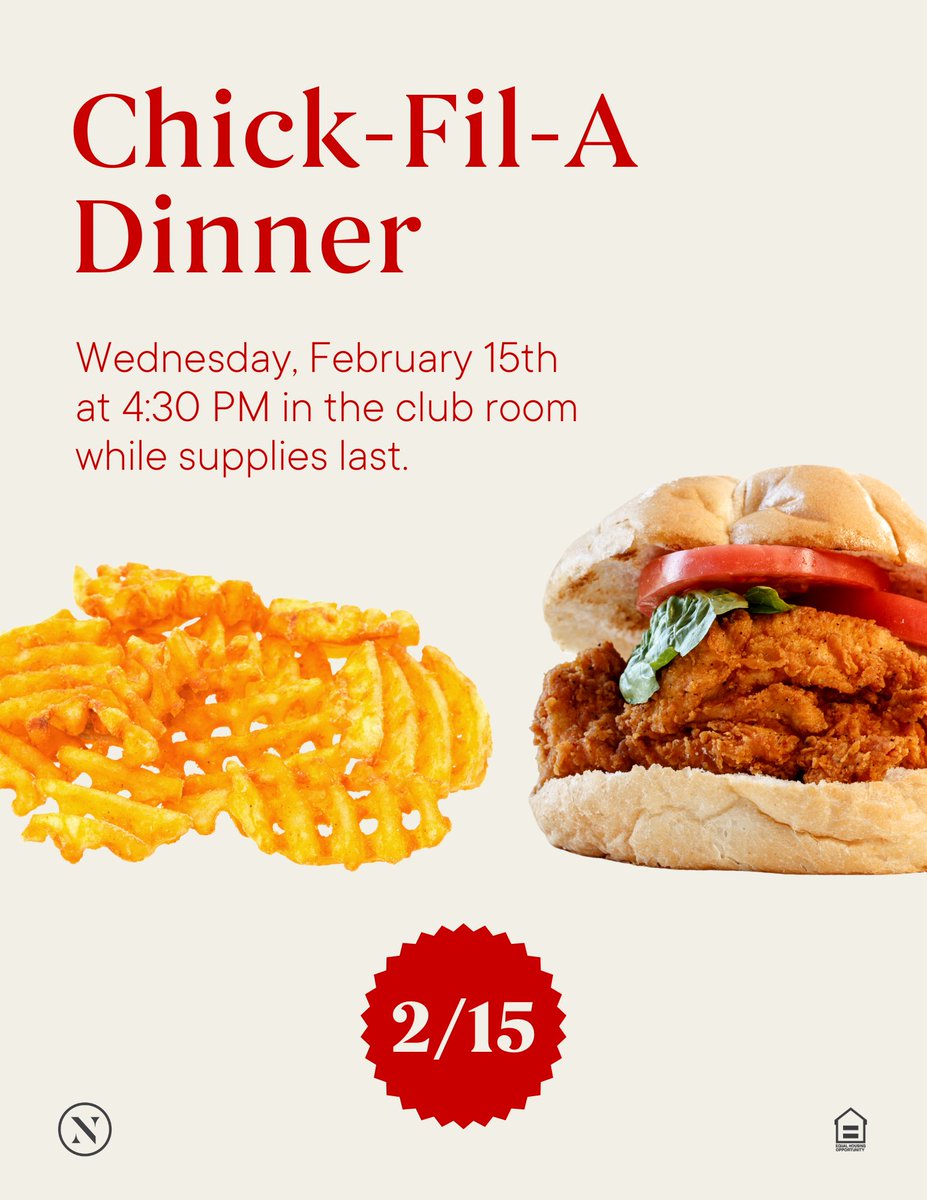 RivStoneRanch's tweet photo. Join us for Dinner On Us with @ChickfilA 

Wednesday, Feb 15th starting at 4:30pm in the River Stone Ranch club room!

#WeLoveOurResidents #ChickFilA #DinnerOnUs #ResidentEvents #LoveWhereYouLive #Community #LeaveThePansBehind #Austin #LuxuryRentals https://t.co/6WkZmjNCDA