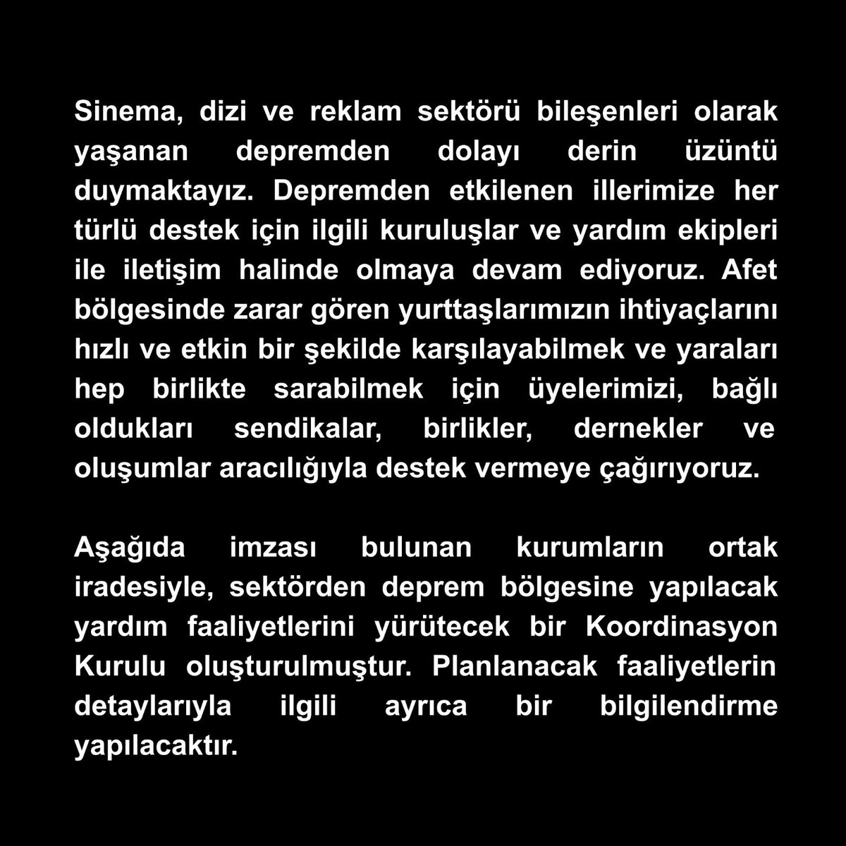 SEYAPSinema's tweet photo. Kamuoyuna.
#deprem https://t.co/TFH1QivW6f