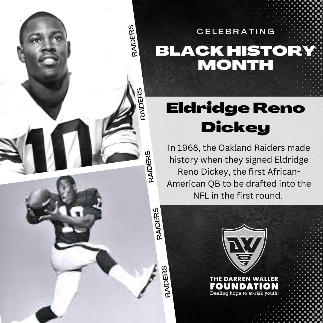 In honor of #BHM, we recognize Eldridge Reno Dickey, who was the first African-American quarterback to be drafted into the NFL by the Oakland Raiders in 1968. #CelebrateBlackHistory