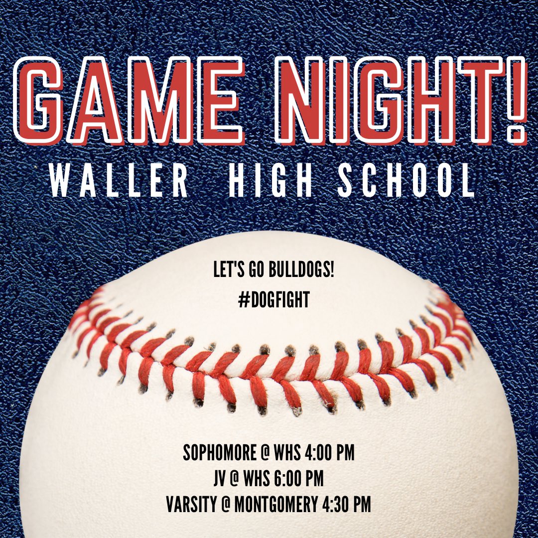 WHSbaseballfans's tweet photo. Game night TONIGHT!! Come out with your blankets and ☕️ to support your local Bulldog baseball boys!! 

Sophomore/JV at Home
Varsity at Montgomery 
#wallerbaseball #wisdgreatness https://t.co/WtM3iSW6qt