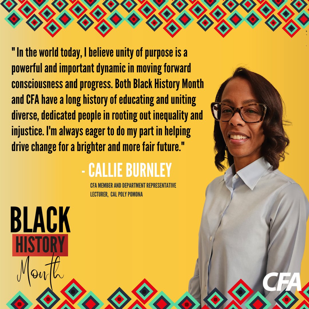 CFA_United's tweet photo. #BlackHistoryMonth isn’t just about our past; Black people are shaping history NOW: paving the way, fighting inequity and winning justice every day! ✊🏻✊🏼✊🏽✊🏾✊🏿 #WhenWeFightWeWin #JoinCFA #JointheMovement #1u @chapmanhr https://t.co/DnZwa8SxHL