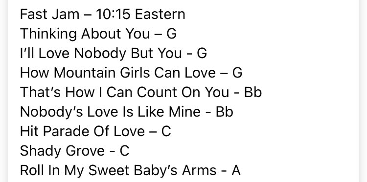 Songs of Love - True, Unrequited, Lost, Found, Left &amp; Longed For. Here are your setlists for the Valentine's Day Special Monday Night Playalong Bluegrass Jam. No dates or flowers required. 
All Instruments, all levels jam along at Youtube.com/TylerGrant