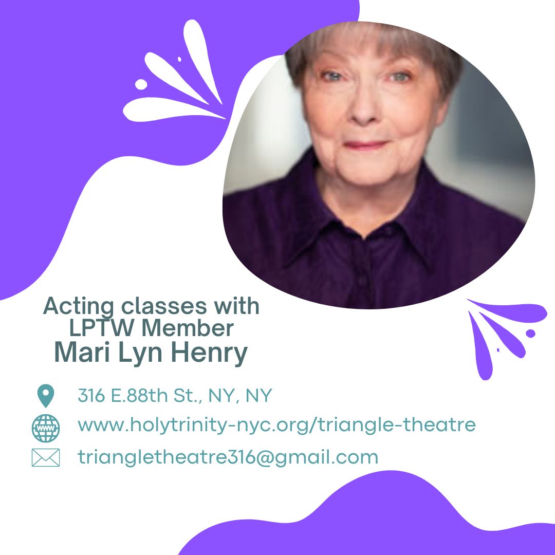 LPTWomen's tweet photo. Announcing Acting Classes with #LPTW Mari Lyn Henry! 🎭
316 E.88th St., NY, NY
Mar 4 - April 29, 2023. Showcase May 6
LPTW member Elowyn Castle is the Triangle Theatre Artistic Director✨
#lptwoman #lptwmember #actingclasses #womenintheatre #theaterteacher #triangletheatre https://t.co/IPpSBy2dCq