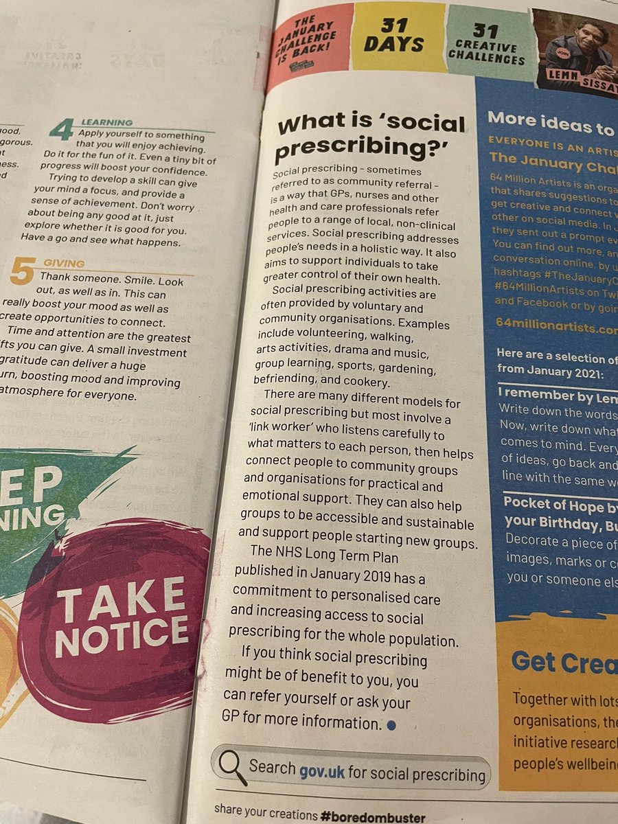JamesCSanderson's tweet photo. Great to see #SocialPrescribing and #PersonalisedCare feature in a @nottmhospitals patient activity book on a visit there this evening @NHSNotts @Pers_Care @NASPTweets https://t.co/QR31VbAZNu