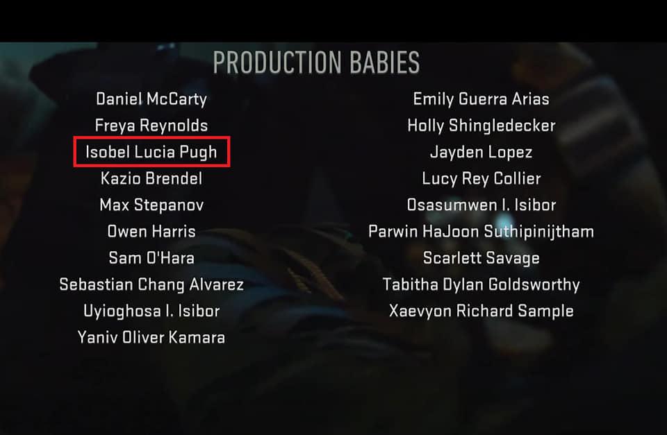 Bought this onesie last year, and our daughter Isobel finally fits in it now! ... and somewhat related, she also got patched into the credits of MWII. 👶😁