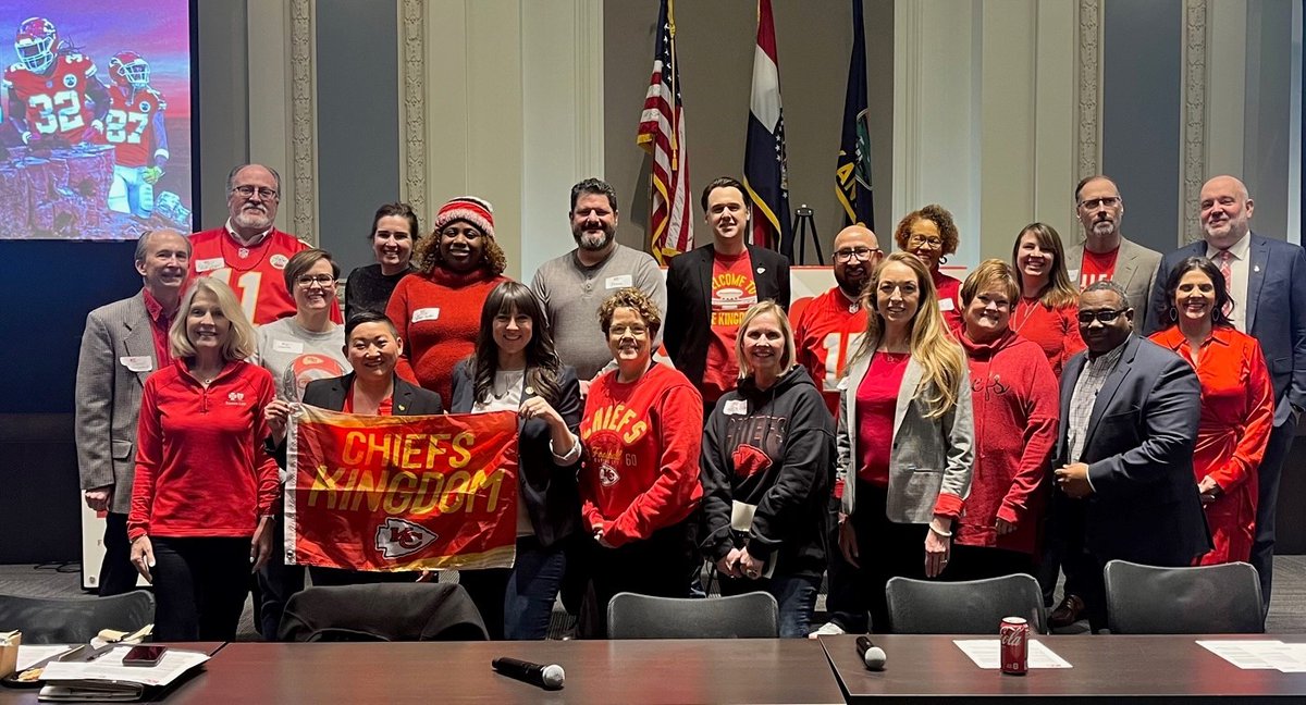 RainbowCenterKC's tweet photo. The Kansas City Chamber welcomed MO Rep. John Rizzo,  Rep Emily Weber and Minority Whip, Rep Ashley Aune. Sarah Mudd, Karrie Duke and Shaun Powers with CDD, discussed issues facing individuals with developmental disabilities. Today, of course, was Red Friday. Go Chiefs!! https://t.co/eUKEeAZJrp