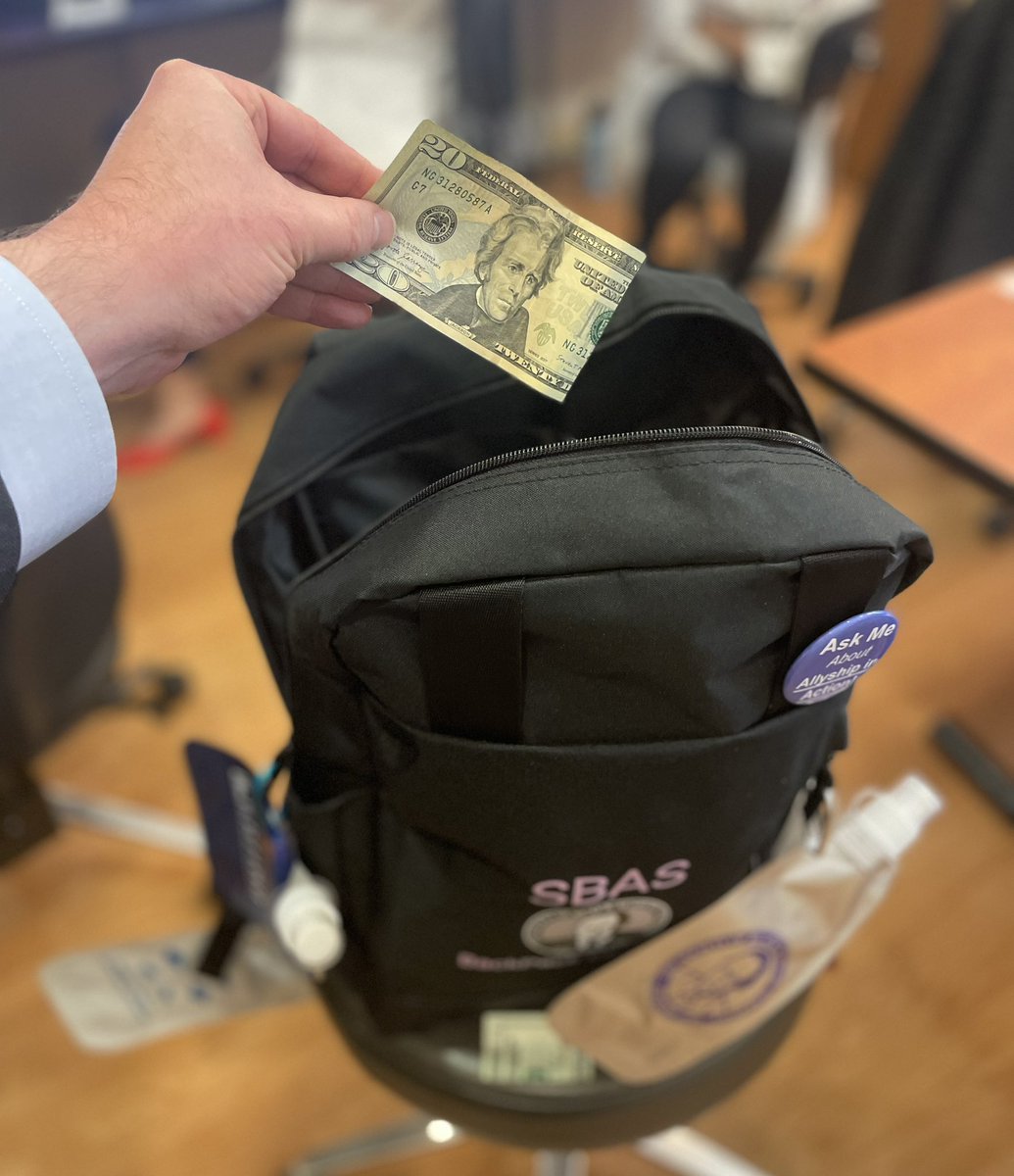 Today in my #SBASBackpackChallenge I pulled out 78% of a twenty dollar bill which represents the pay gap that exists in medicine for women and underrepresented minority surgeons. Unequal pay is unacceptable and it is on all of us to demand #equalpay