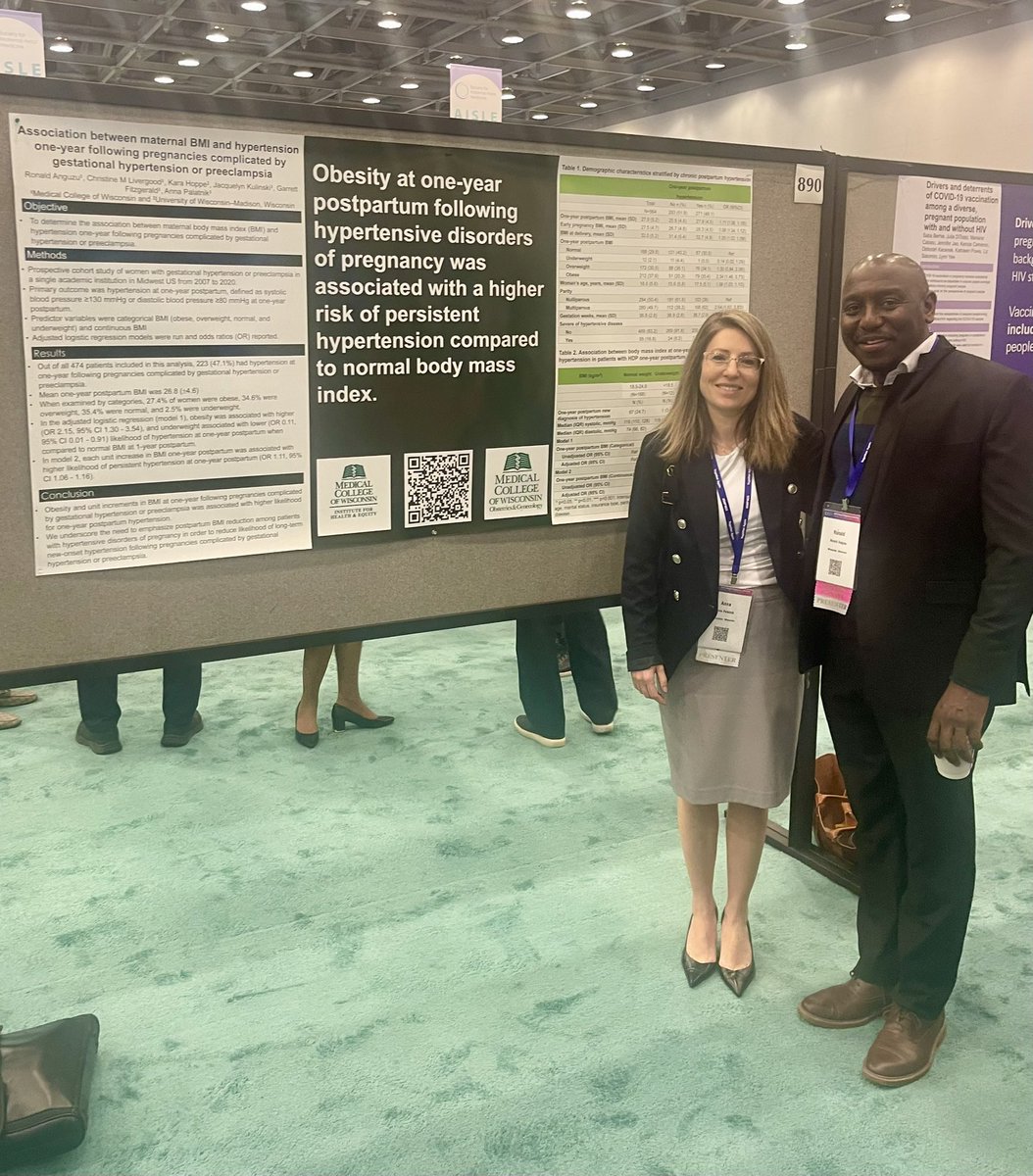 <a href="/mcwobgyn/">mcwobgyn</a> did great at the #SMFM23 <a href="/REGreenberg2/">Rachel Greenberg, MD</a> @ronaldanguzu Yiwen Cui!!@MCW_Research