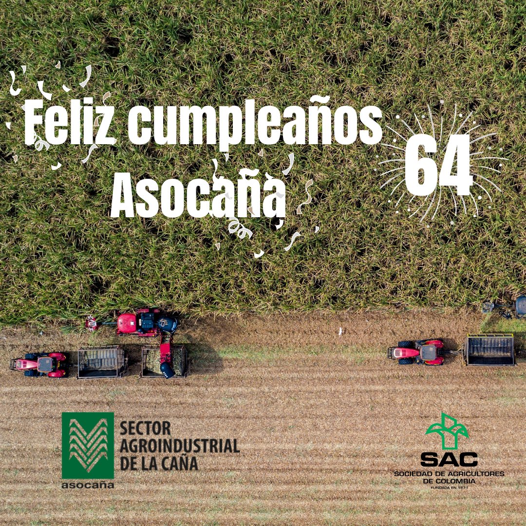 SAColombia's tweet photo. Felices 64 años @asocana. Aplaudimos el esfuerzo de llevar a la agroindustria hacia la innovación y sostenibilidad, y dar oportunidades a más de 286mil personas. Seguimos haciendo un llamado por garantías de seguridad para trabajadores de este y todos los sectores agropecuarios. https://t.co/gQ9HP9twXC
