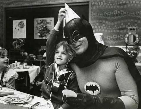 robowski5951's tweet photo. Since Adam West is trending, here’s a pic of him surprising my cousin, Courtney, on her 8th Birthday in 1973.
Very nice guy! https://t.co/mABxTzSNZp