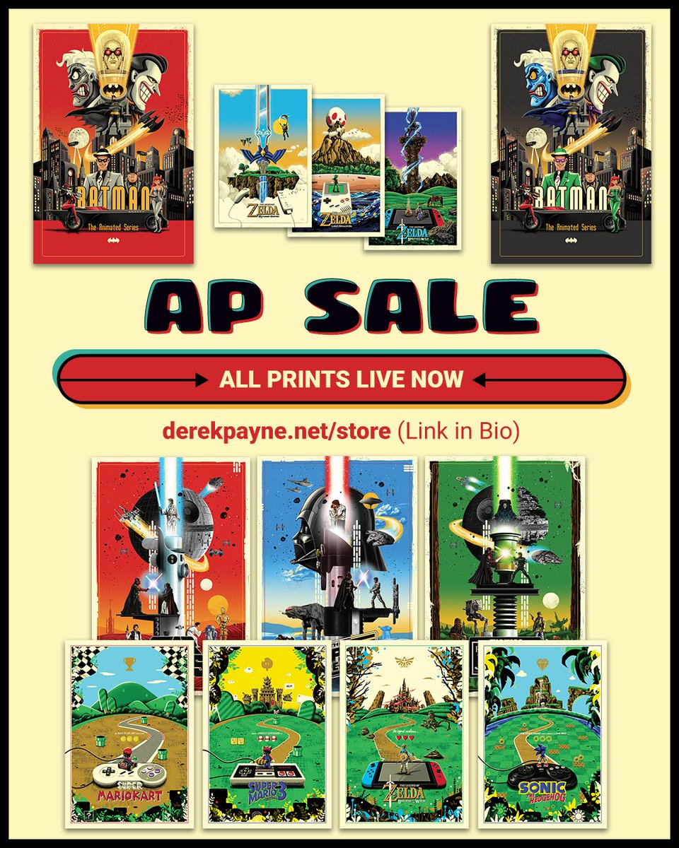 derekpayne's tweet image. Cleaning out some of my prints. AP Sale is live now! Very limited quantities Derekpayne.net/store
#art #geekart