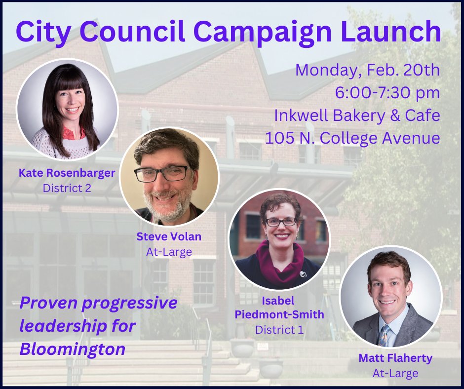 Join us! <a href="/sgv/">Stephen G Volan</a> #Elections2023 #Bloomington