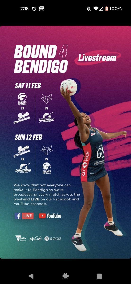 🎙️ Join me and Chelsea from 2:55pm today on Facebook Live! There's a Men's Exhibition match on at 1pm as well. #bound4bendigo #nettychaos #netballchaos #nettytwitter