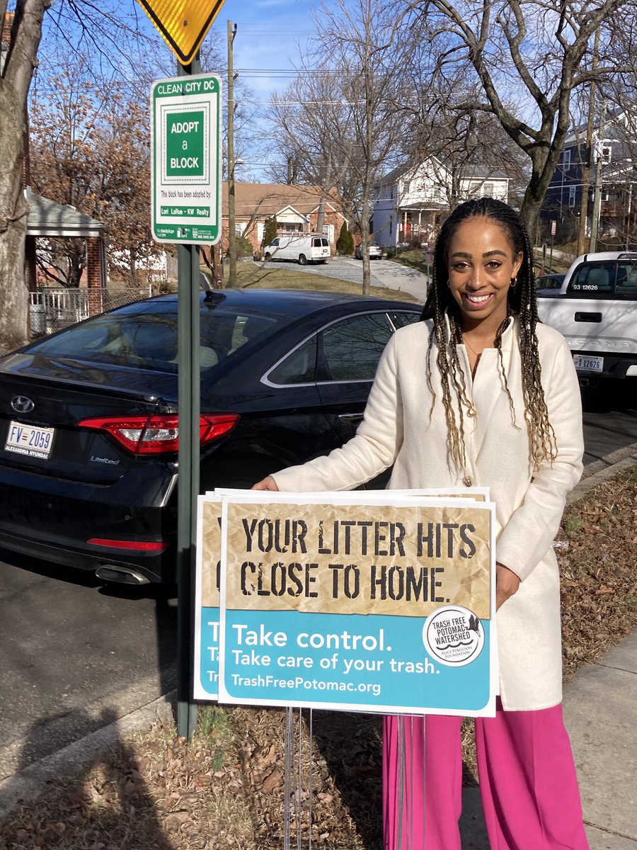 Thanks! @ward4sophia for dropping off my signs!   You’re doing great work!  #LCAG #ward4 #TrashFreeDC #AdoptABlock #Lamond