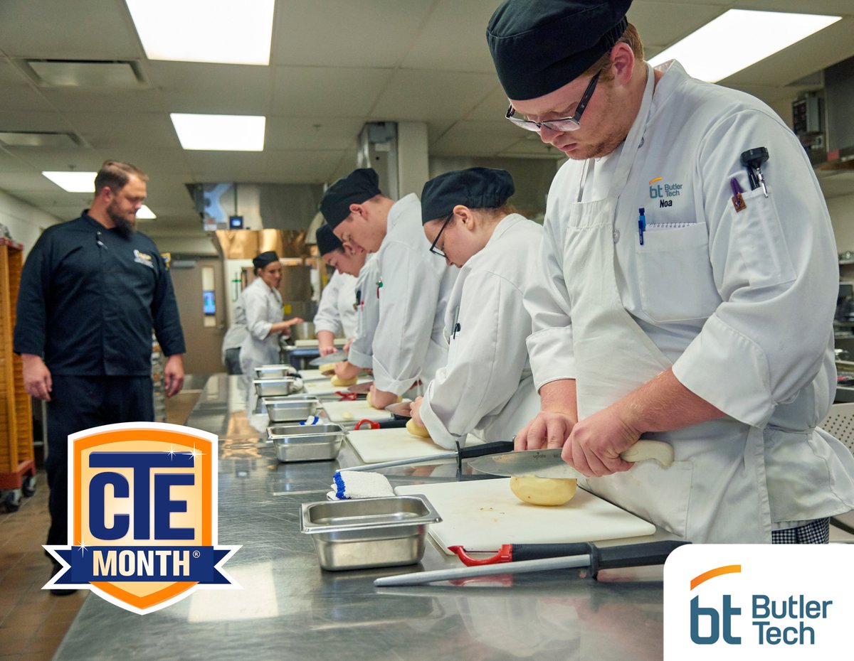 ButlerTech's tweet photo. CTE is on the Rise. Whether it’s college, military,  workforce, continued technical training, or starting their own business, Career-technical centers encourage the next best step for each student’s future based on their interests and aspirations. #CTEMonth #OneButlerTech https://t.co/BJkKTrBQkt
