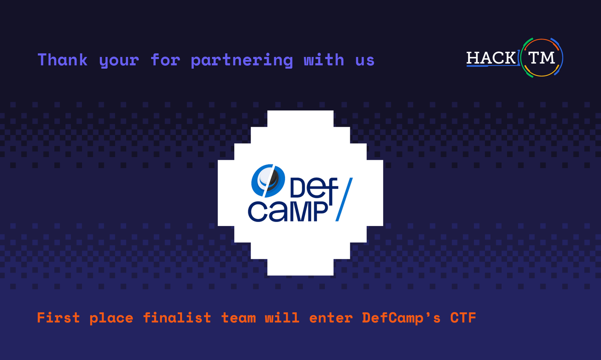 WreckTheLine's tweet photo. Hello fellow hackers!
Big shoutout to @DefCampRO for partnering with us to allow the HackTM CTF Finals winner to automatically qualify for the DefCamp CTF Finals.
So get ready for you might have the chance of winning not one, but two CTF finals 🚩 #HackTMCTF @HackTMro https://t.co/92GgXtpX6k