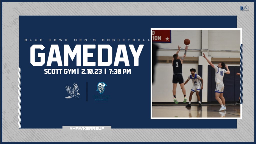 dsubluehawks's tweet photo. πBlue Hawk Men's Basketball Game Dayπ
π
2/10/23
π Scott Gymnasium
β° 7:30 PM (MT)
π Dakota State University
πΉ https://t.co/diBBIQ4hvq
π https://t.co/OGpqrX62Jr
ποΈ https://t.co/yFR52643cv
#HawksAreUp x #BlueHawkMBB https://t.co/hue2b2J3iD
